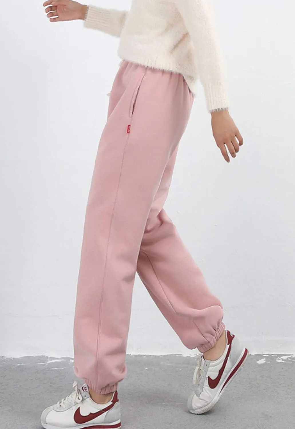 Flygo Women's Warm Fleece Pants Sherpa Lined Jogger Pants Active Running Sweatpants