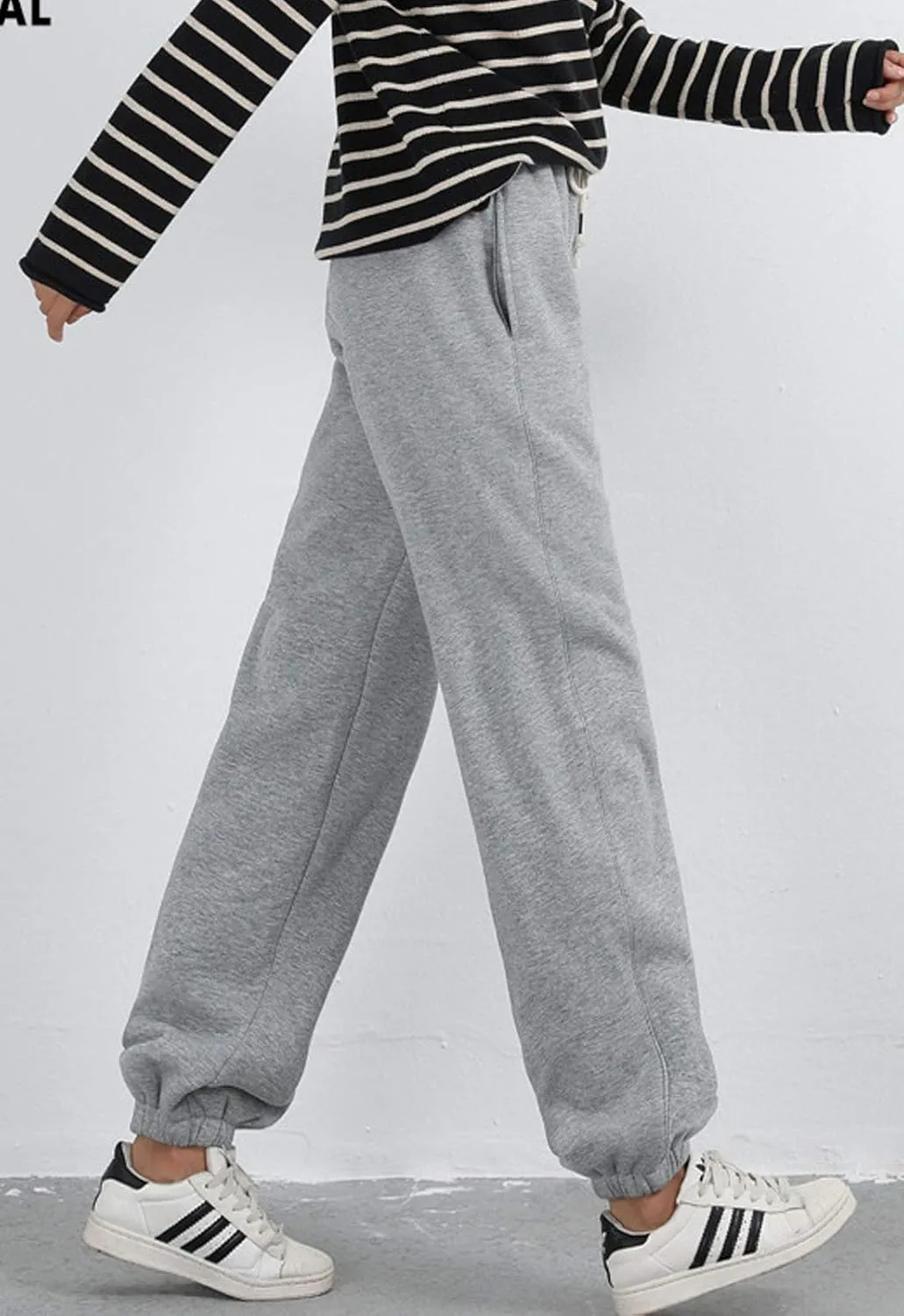 Flygo Women's Warm Fleece Pants Sherpa Lined Jogger Pants Active Running Sweatpants