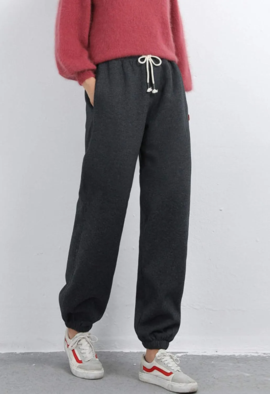 Flygo Women's Warm Fleece Pants Sherpa Lined Jogger Pants Active Running Sweatpants