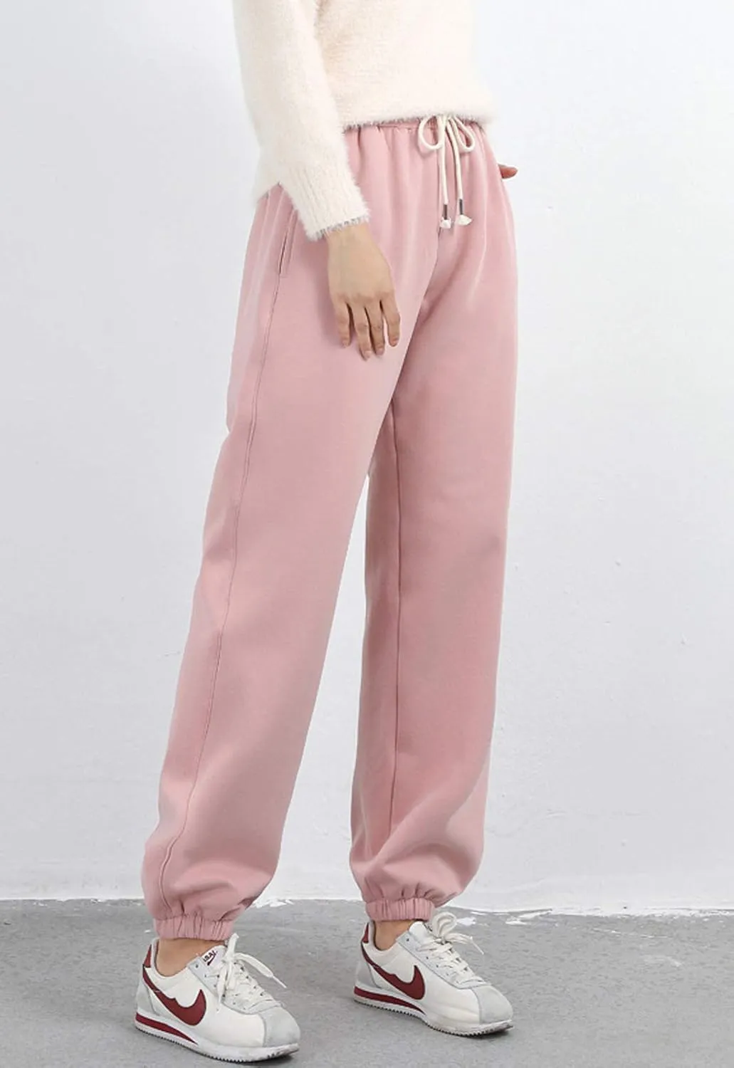 Flygo Women's Warm Fleece Pants Sherpa Lined Jogger Pants Active Running Sweatpants