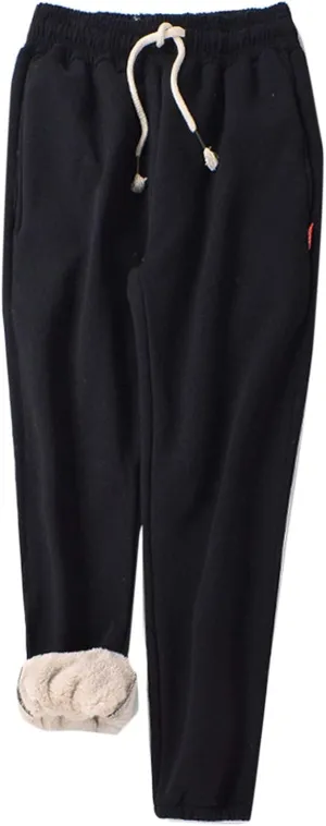 Flygo Women's Warm Fleece Pants Sherpa Lined Jogger Pants Active Running Sweatpants