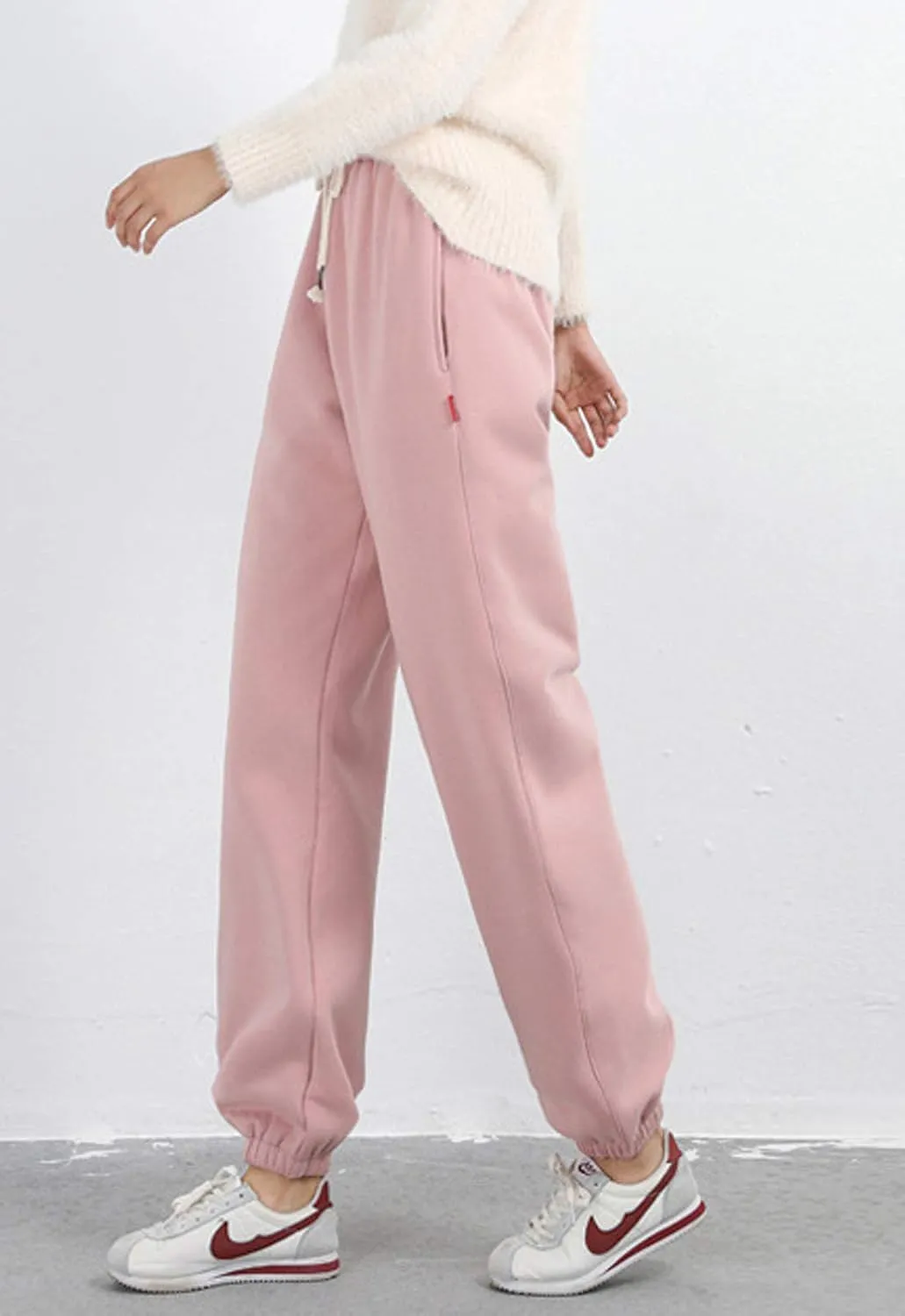 Flygo Women's Warm Fleece Pants Sherpa Lined Jogger Pants Active Running Sweatpants