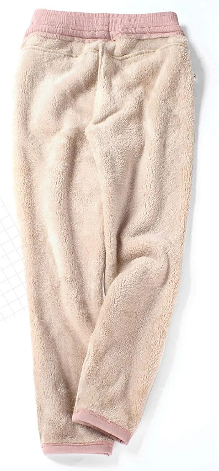 Flygo Women's Warm Fleece Pants Sherpa Lined Jogger Pants Active Running Sweatpants