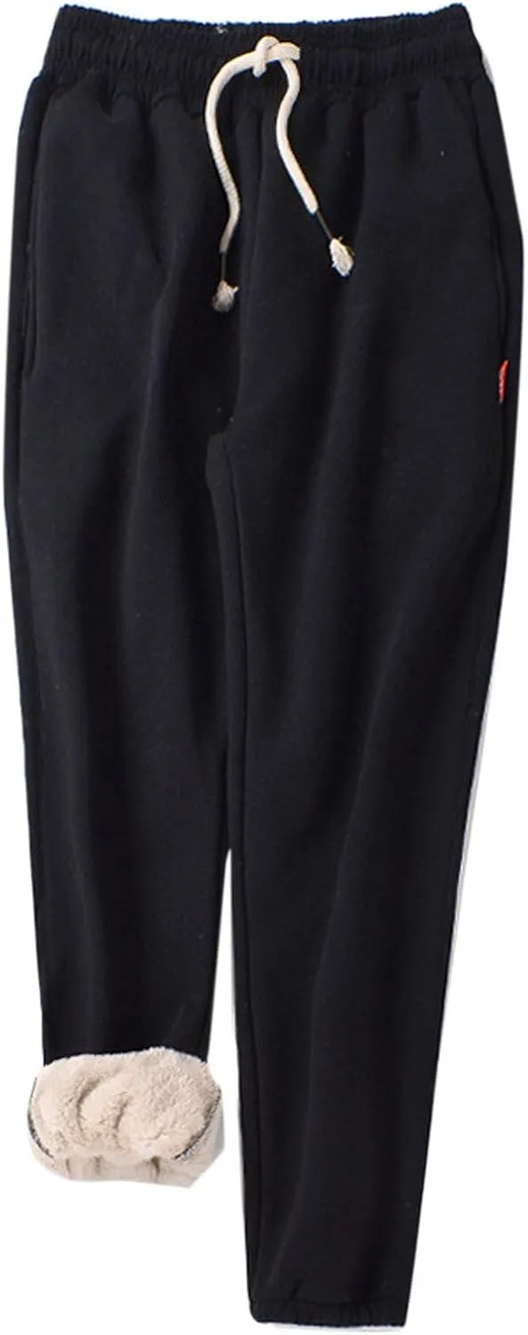 Flygo Women's Warm Fleece Pants Sherpa Lined Jogger Pants Active Running Sweatpants