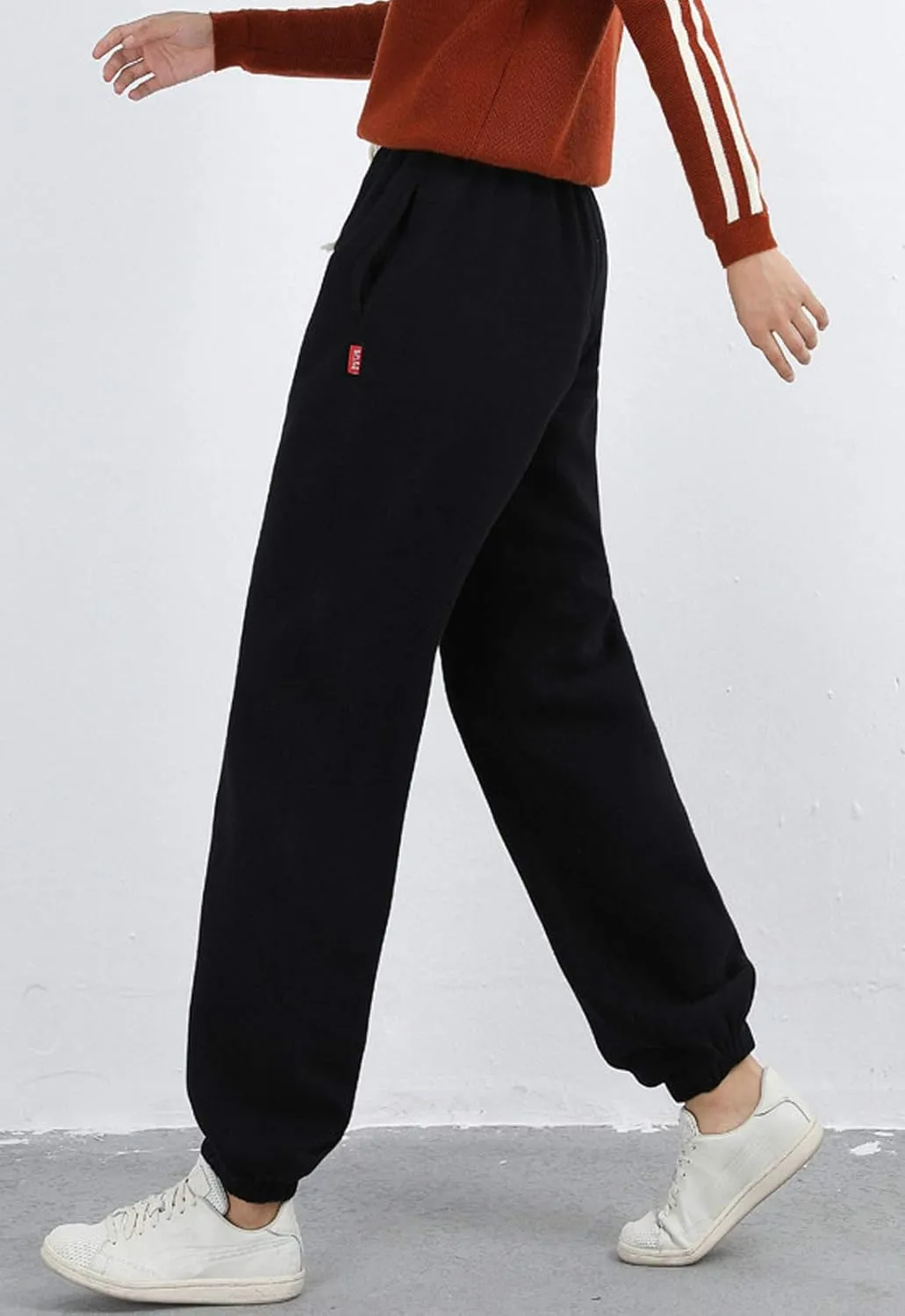 Flygo Women's Warm Fleece Pants Sherpa Lined Jogger Pants Active Running Sweatpants