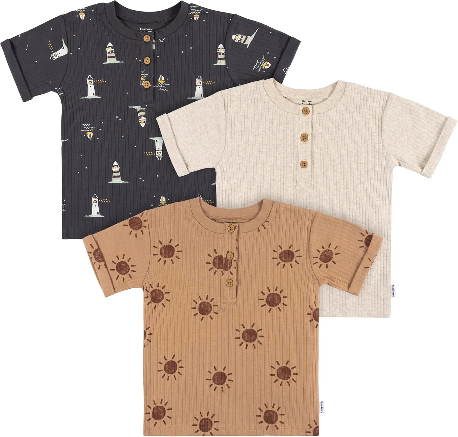 Gerber Baby Boys' Toddler 3-Pack Short Sleeve Pocket Tees