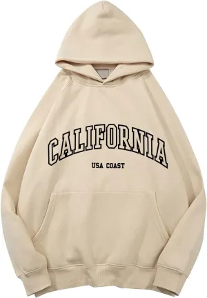 GIERIDUC Sweatshirt for Women Oversized Letter Print Fleece Crew Neck Pullover Casual Comfy Fall Fashion Teen Girl Hoodies