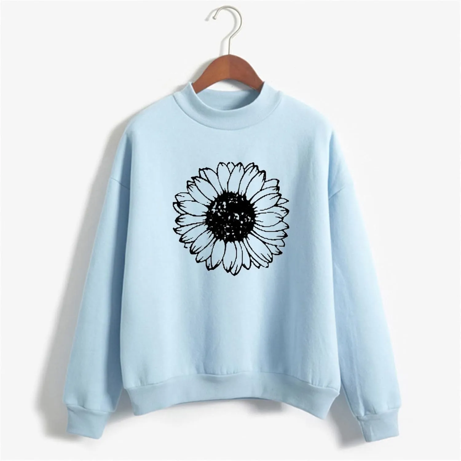 GIERIDUC Women's Casual Fashion Sweatshirts Oversized 2024 Fall Winter Long Sleeve Dandelion Printed Crew Neck Pullover Tops