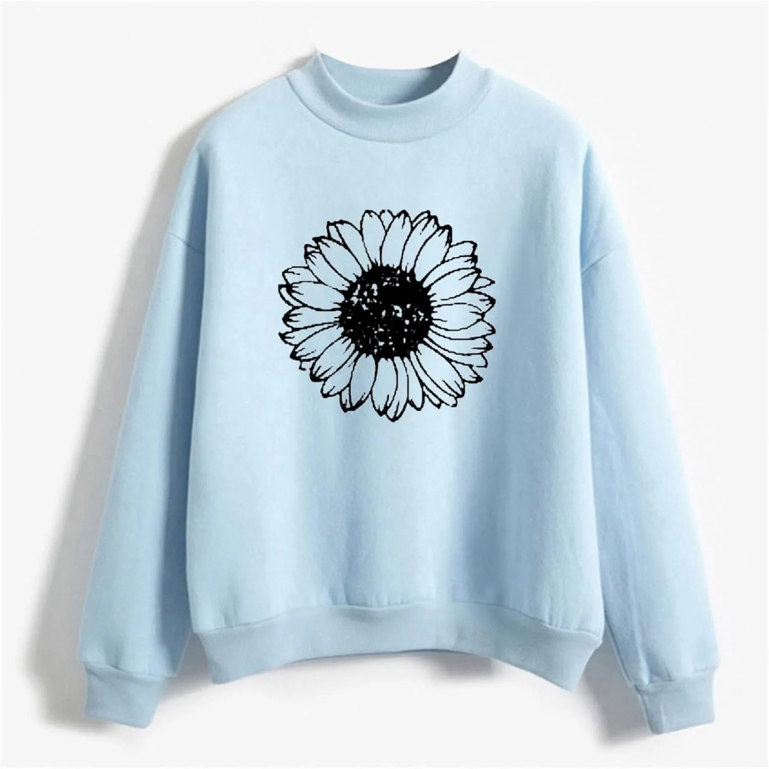GIERIDUC Women's Casual Fashion Sweatshirts Oversized 2024 Fall Winter Long Sleeve Dandelion Printed Crew Neck Pullover Tops