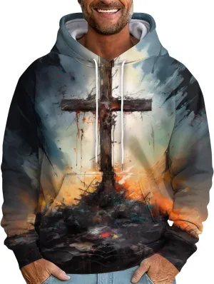 GOFULY Mens Graphic Hoodies Color Block Fall Sweatshirts Winter Hoodies Pullover Drawstring Long Sleeve Sweater With Pocket