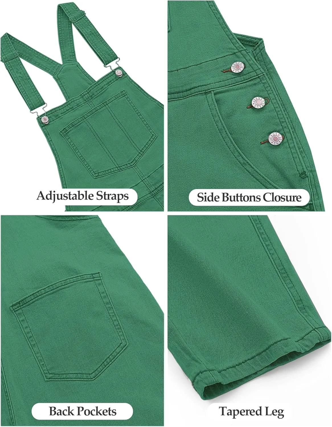 GRAPENT Overalls for Women Loose Fit Jean Denim Bib Jumpsuit Stretch Overall Pants