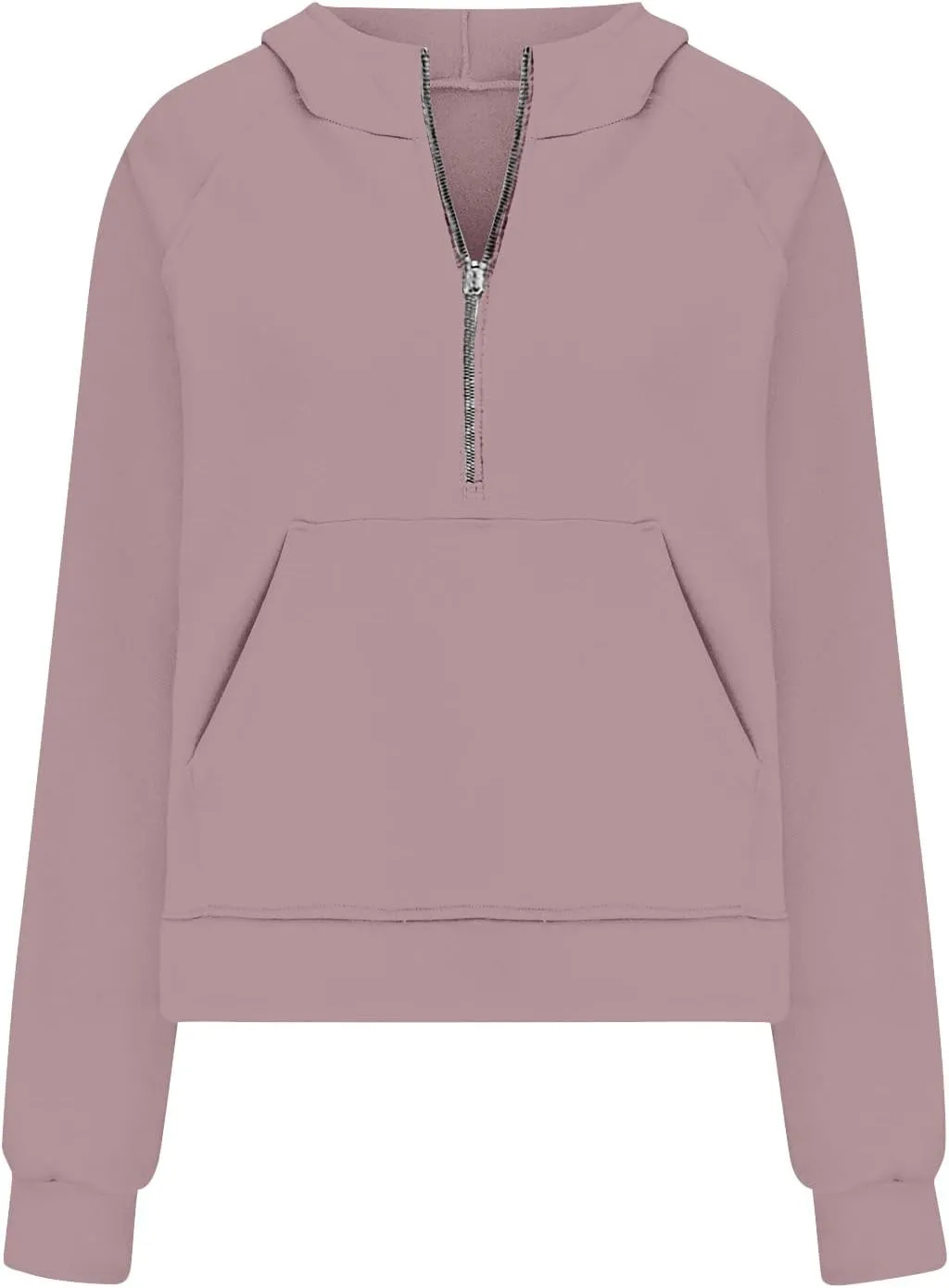 Half Zip Cropped Hoodies for Women Fleece Quarter Zip Pullover Oversized Sweatshirts with Thumb Hole 2024 Fall Clothes