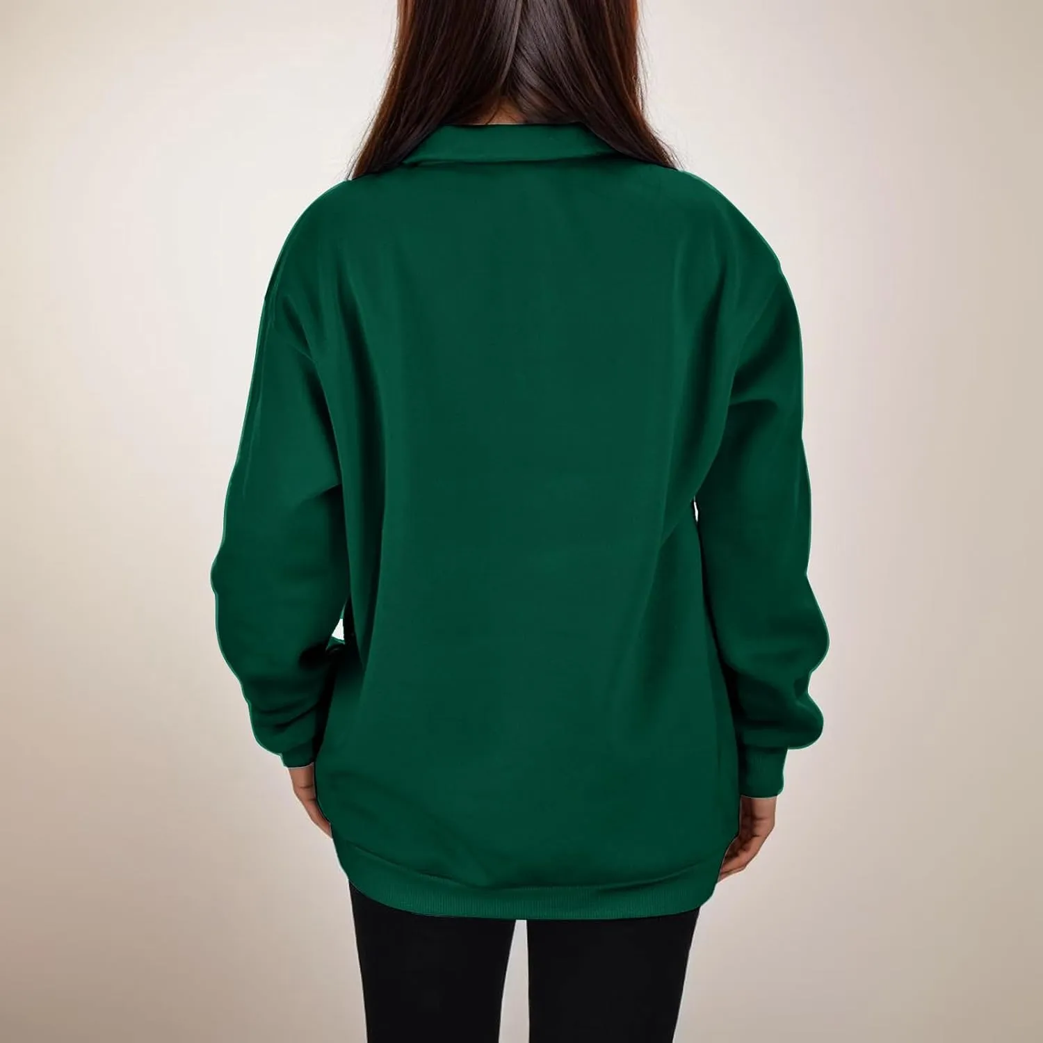 Half Zip Sweatshirt Women Trendy Cropped Hoodies Fleece Jackets Pullover Fall Outfits 2024 Winter Clothes
