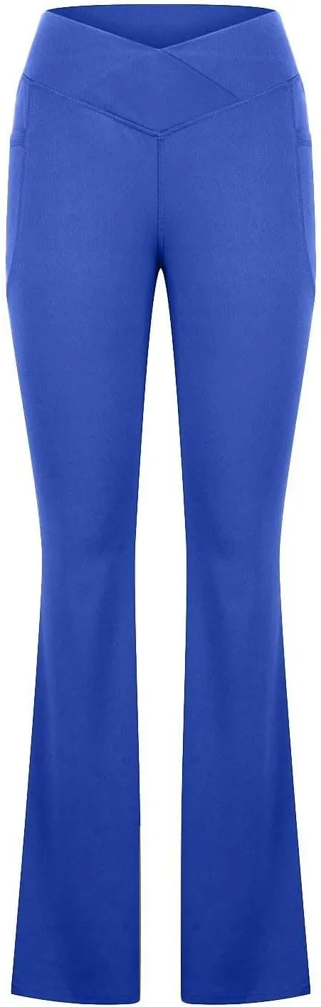 High Waist Yoga Pants with Pockets Warm Yoga Pants High Waist Buttocks Stretch Fitness Tummy Control Flare Leggings