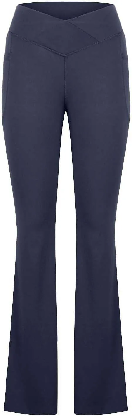 High Waist Yoga Pants with Pockets Warm Yoga Pants High Waist Buttocks Stretch Fitness Tummy Control Flare Leggings