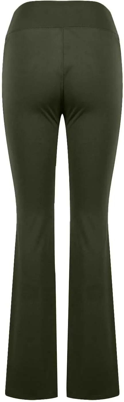High Waist Yoga Pants with Pockets Warm Yoga Pants High Waist Buttocks Stretch Fitness Tummy Control Flare Leggings