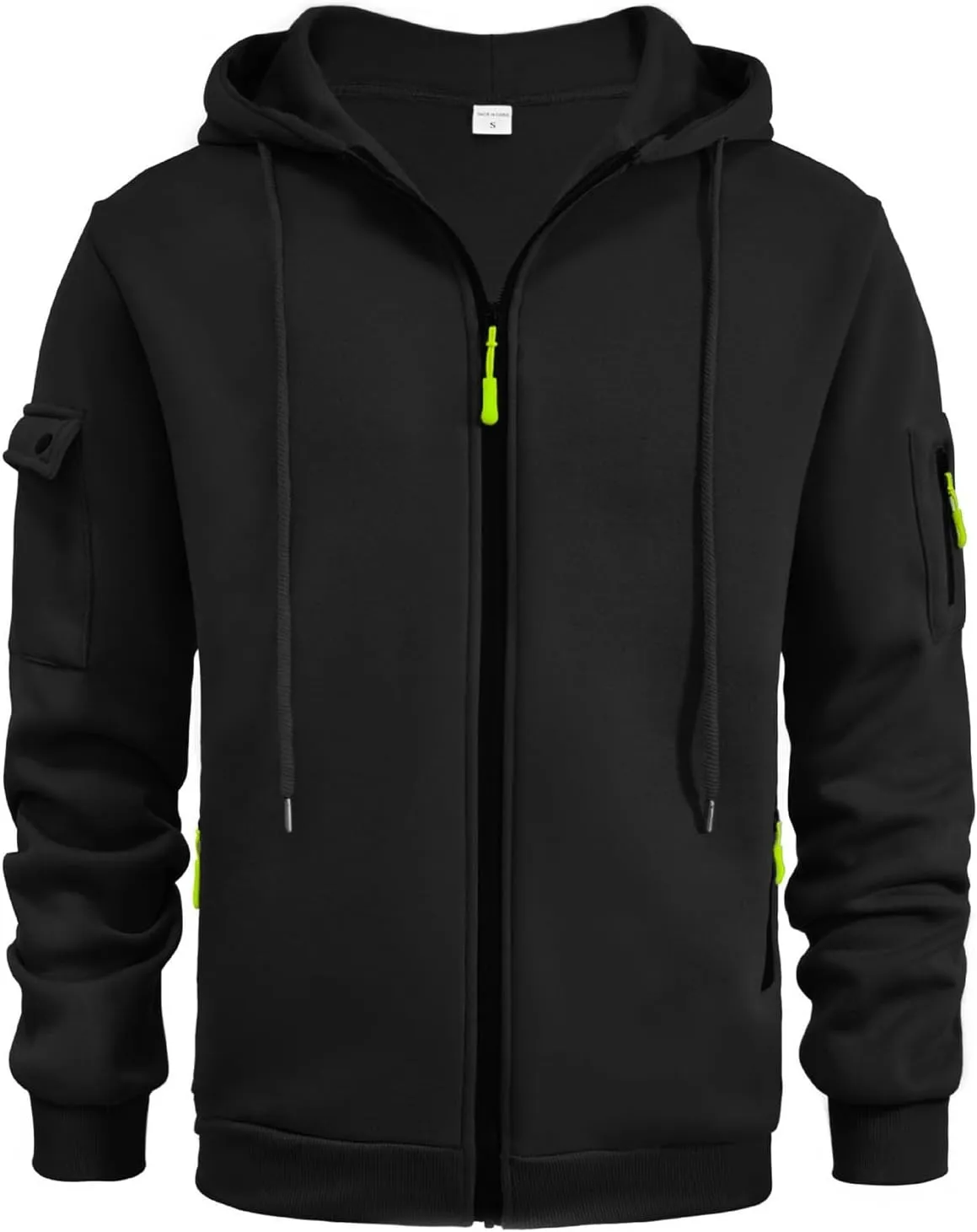 Hoodies for Men Full Zip Up Long Sleeve Sports Hooded Jacket Casual Gym Athletic Sweatshirt Coats with Zip Pockets