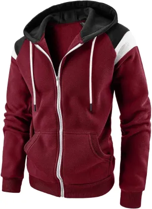 Hoodies for Men with Pockets Full Zip up Long Sleeve Sweatshirt Sports Lightweight Hooded Jacket Fall Y2k