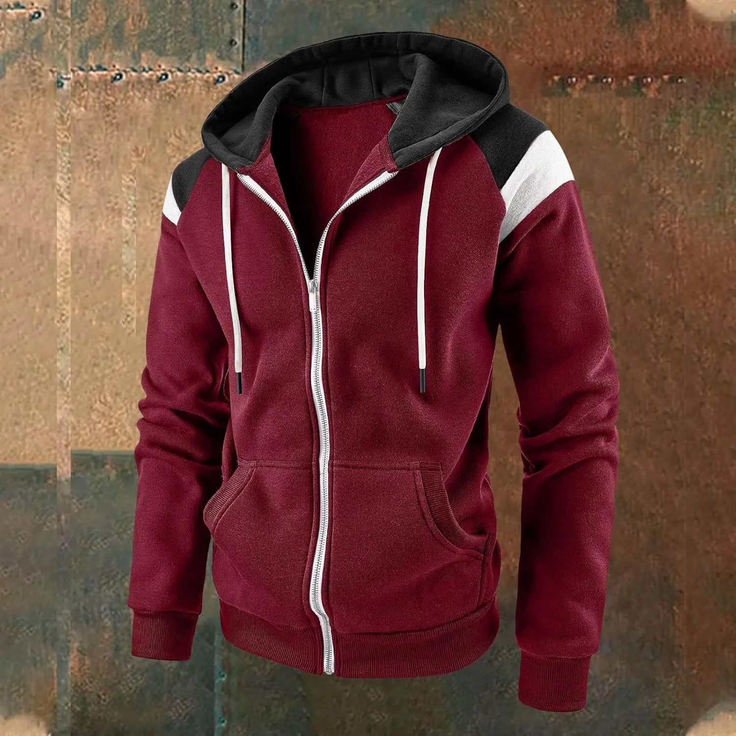 Hoodies for Men with Pockets Full Zip up Long Sleeve Sweatshirt Sports Lightweight Hooded Jacket Fall Y2k