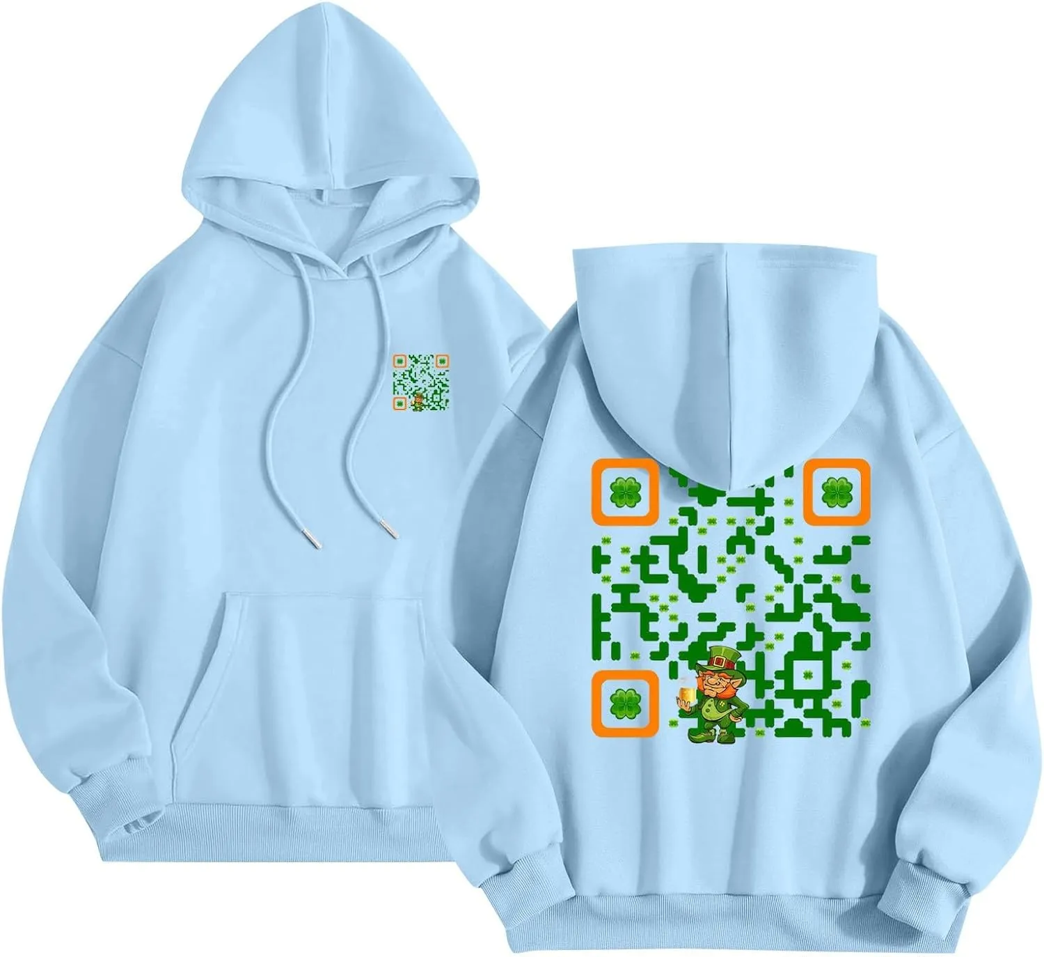 Hoodies for Women Plus Size Casual Long Sleeve Graphic Hoodies Drawstring Pullover Sweatshirts with Pocket