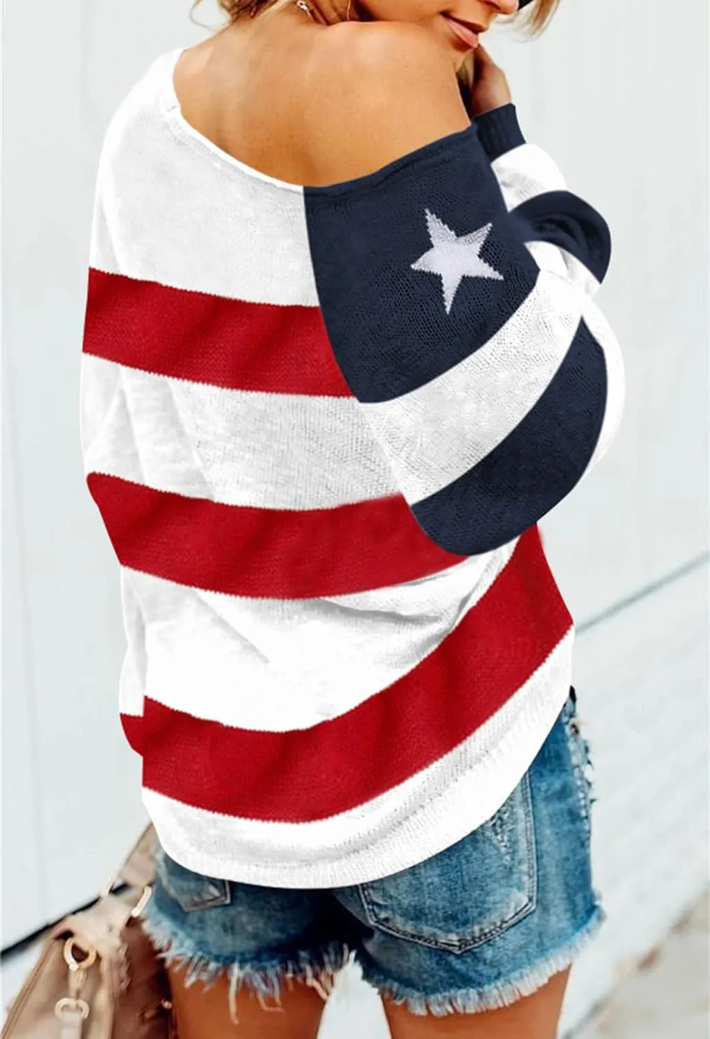 HUUSA Oversized Sweaters for Women Crewneck Tops Knitted Baggy Pullover Sexy See Through Beach Coverups Relaxed Fit