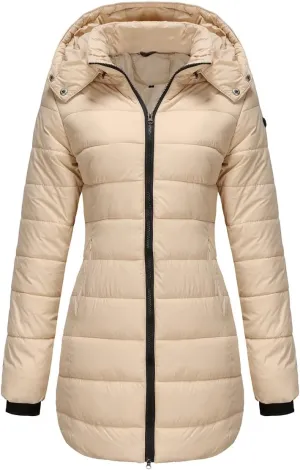 Kubbon Women’s Puffer Jacket Winter Thickened Warm Down Coats Casual Long Sleeve Padded Coats Outwear with Pockets