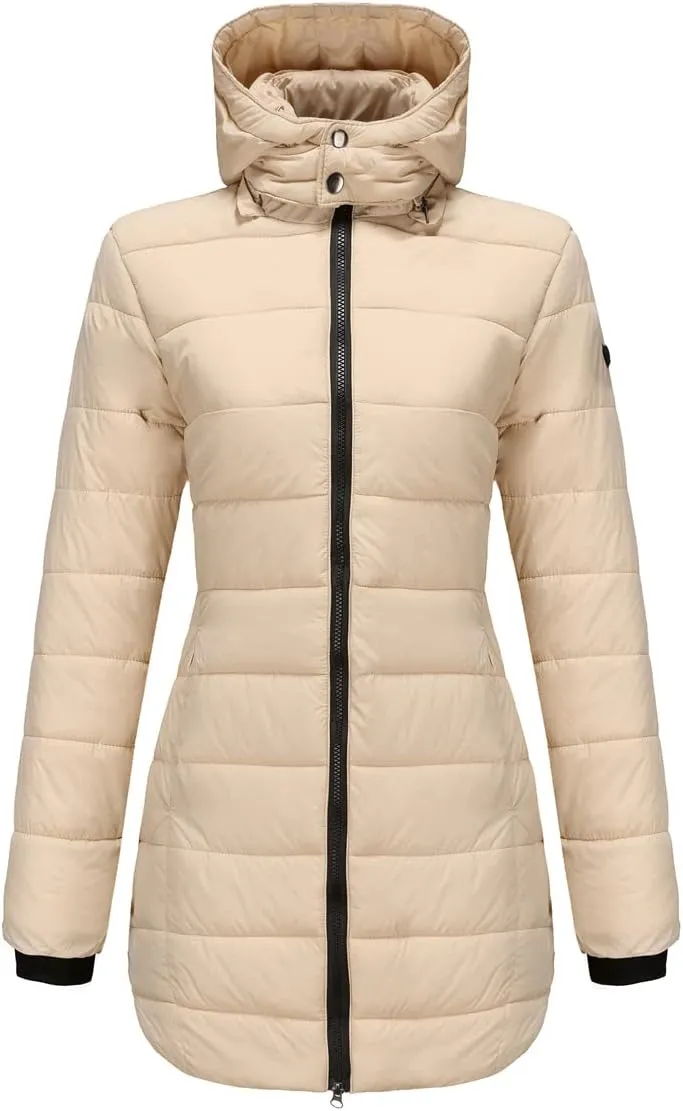 Kubbon Women’s Puffer Jacket Winter Thickened Warm Down Coats Casual Long Sleeve Padded Coats Outwear with Pockets