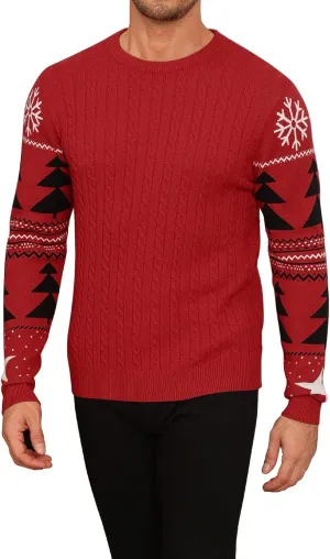 KUYIGO Men's Cable Knit Tight Sweaters Slim Fit Soft Pullover Twist Textured Long Sleeve Sweatshirt