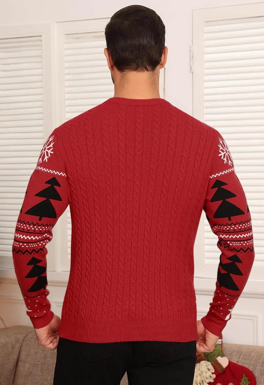 KUYIGO Men's Cable Knit Tight Sweaters Slim Fit Soft Pullover Twist Textured Long Sleeve Sweatshirt