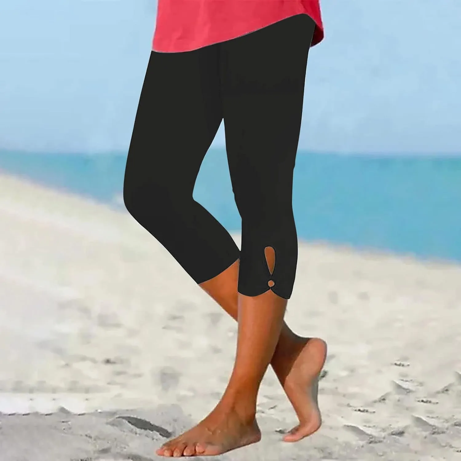 LCMTWX High Waisted Workout Leggings for Women Fitness High Waist Pants Solid Button High Waist Pant Sexy Slim Yoga Womens