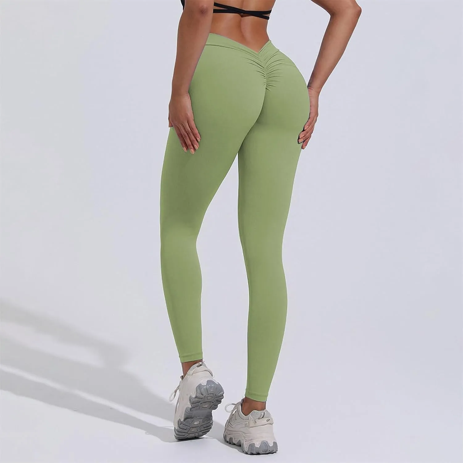 LCMTWX High Waisted Workout Leggings for Women Fitness High Waist Pants Solid Button High Waist Pant Sexy Slim Yoga Womens