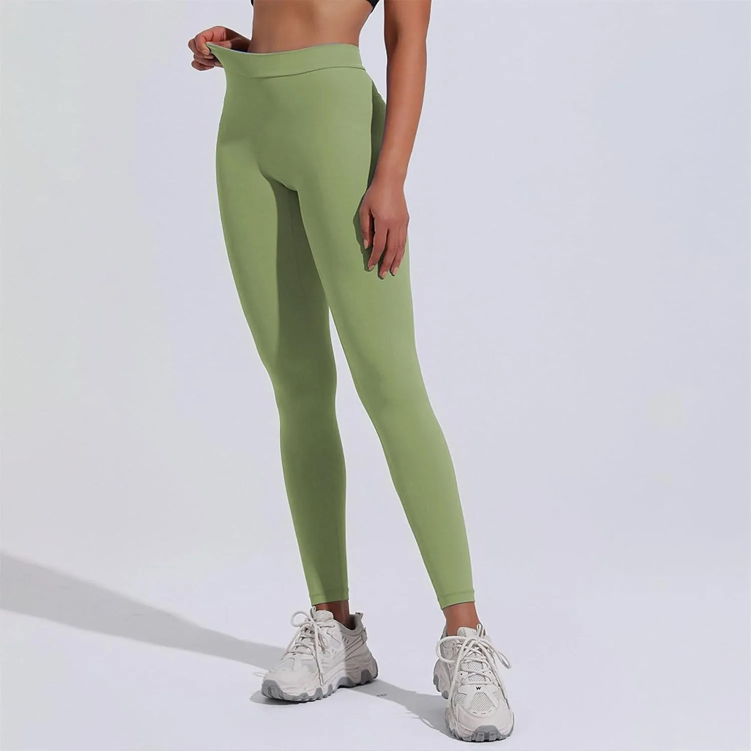 LCMTWX High Waisted Workout Leggings for Women Fitness High Waist Pants Solid Button High Waist Pant Sexy Slim Yoga Womens