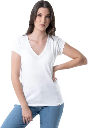 Lee Women's Classic Fit Short Sleeve V-Neck T-Shirt
