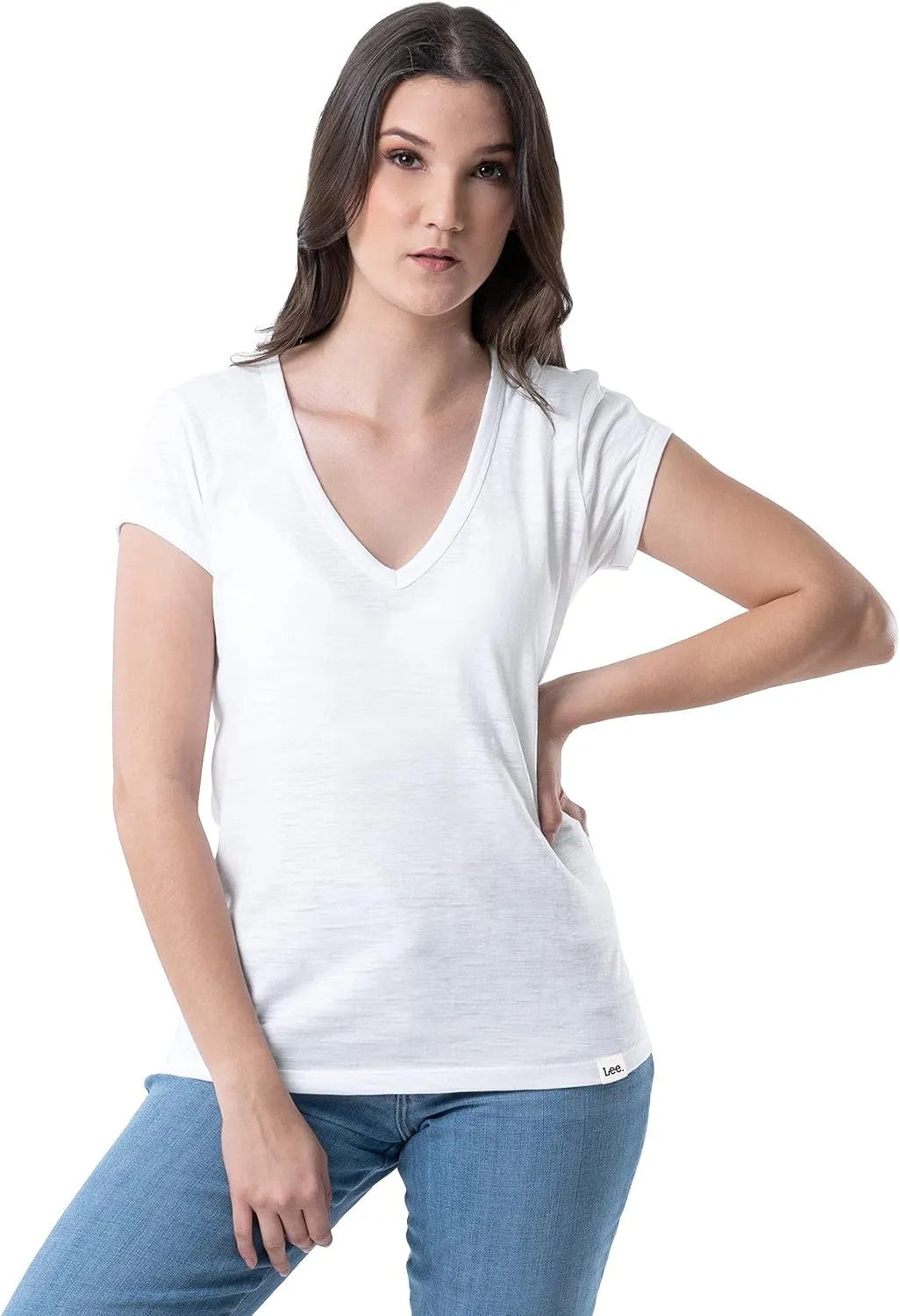 Lee Women's Classic Fit Short Sleeve V-Neck T-Shirt