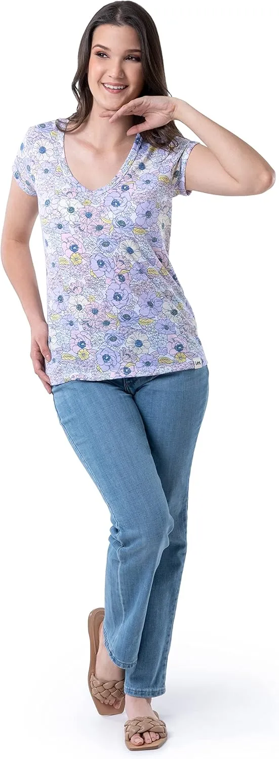 Lee Women's Classic Fit Short Sleeve V-Neck T-Shirt