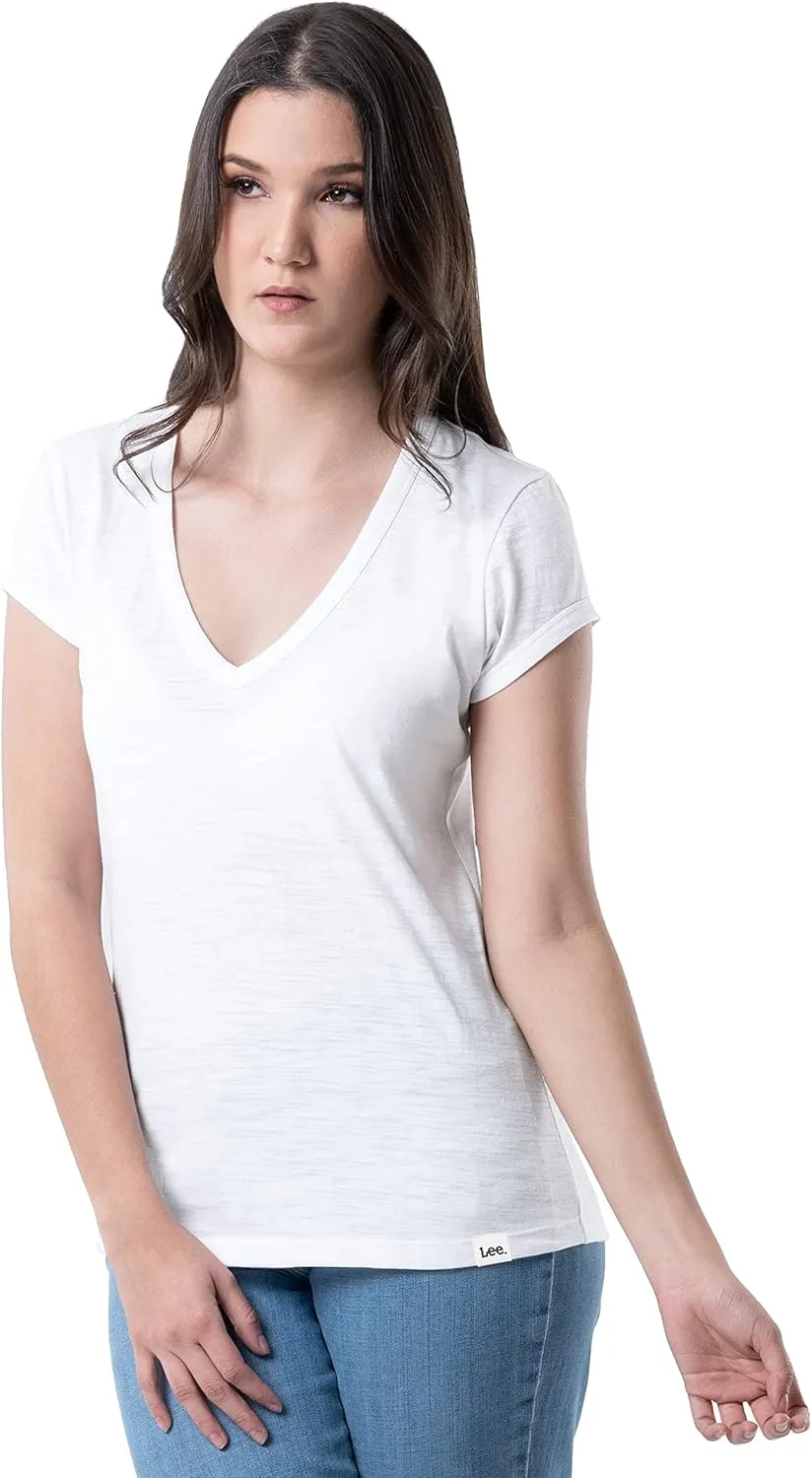 Lee Women's Classic Fit Short Sleeve V-Neck T-Shirt