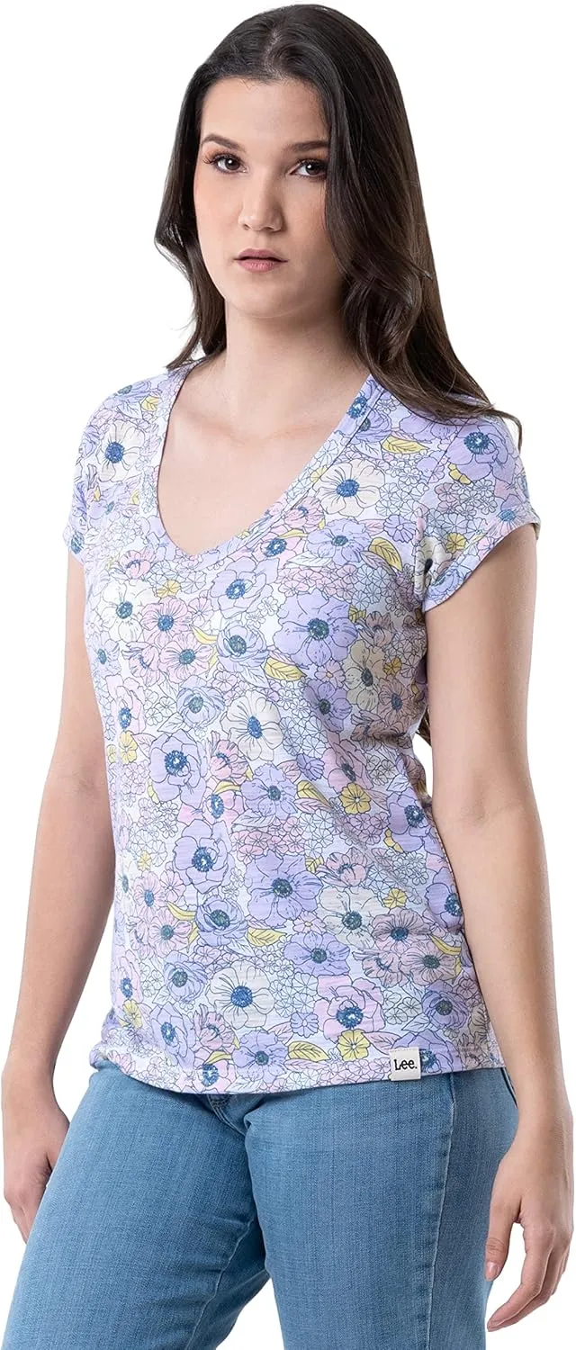 Lee Women's Classic Fit Short Sleeve V-Neck T-Shirt