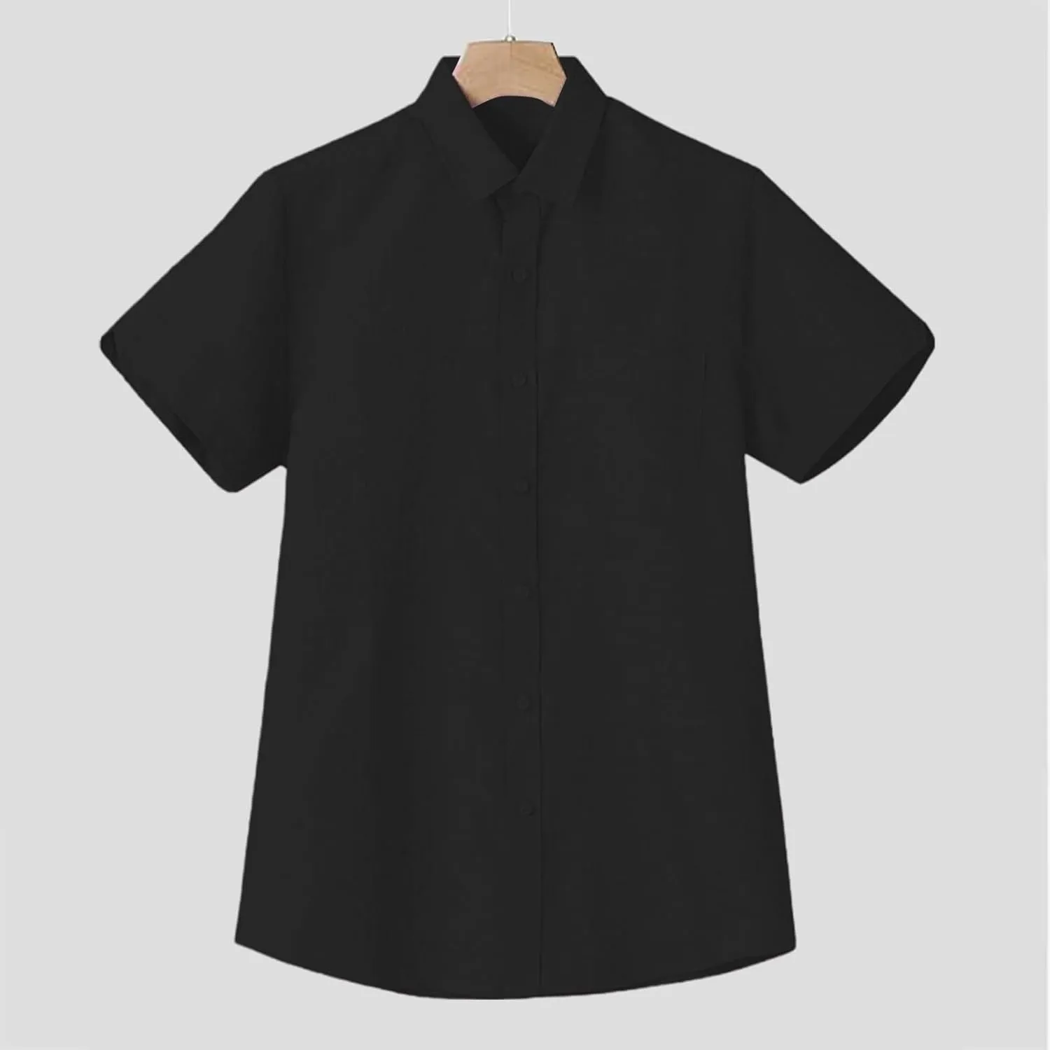 Linen Shirts for Men Slim Fit Short Sleeve Button Down Dress Shirts Wrinkle Free Casual Vacation Beach Summer Tops