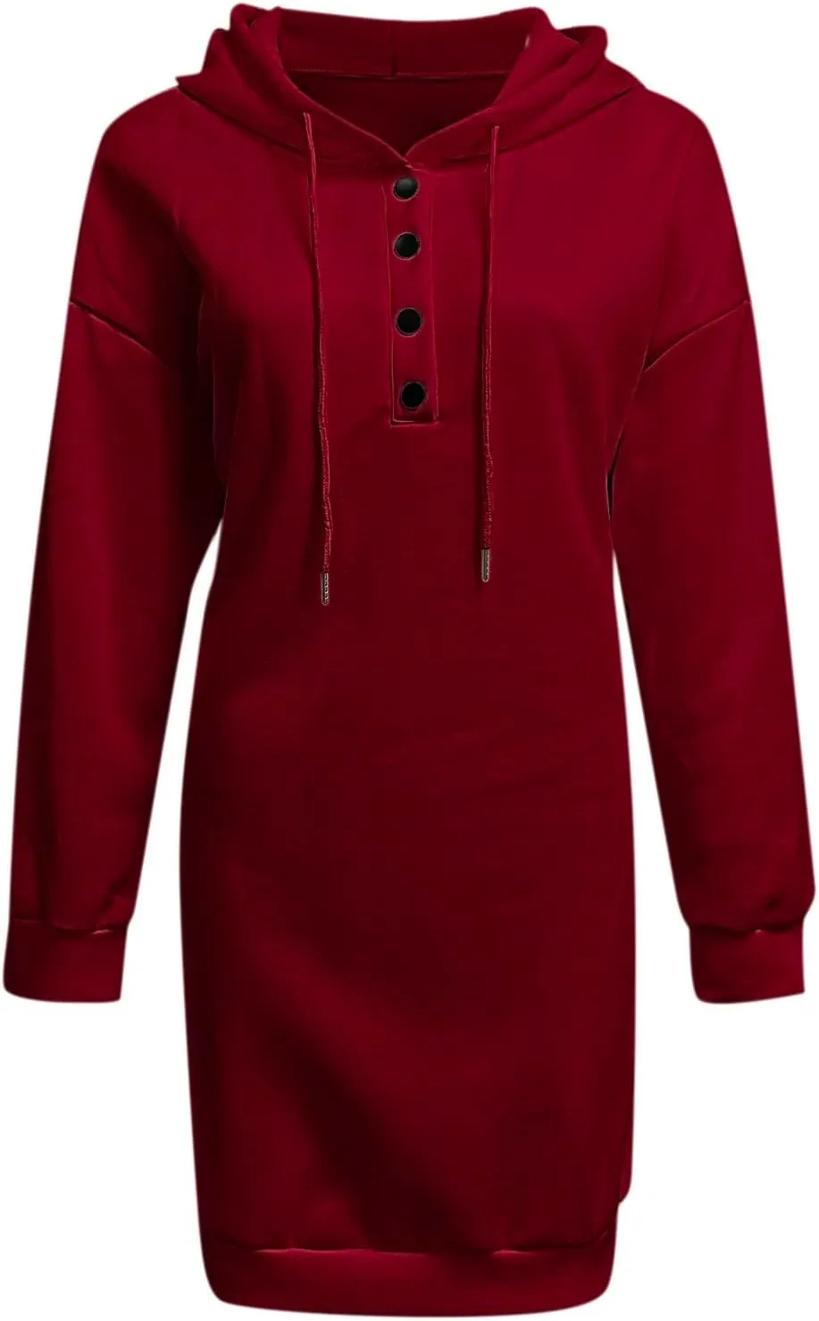 Long Sleeve Hoodies Dress Button Hooded Winter Dresses with Pockets 2024 Fall Trendy Hoodie Sweatshirts Dress