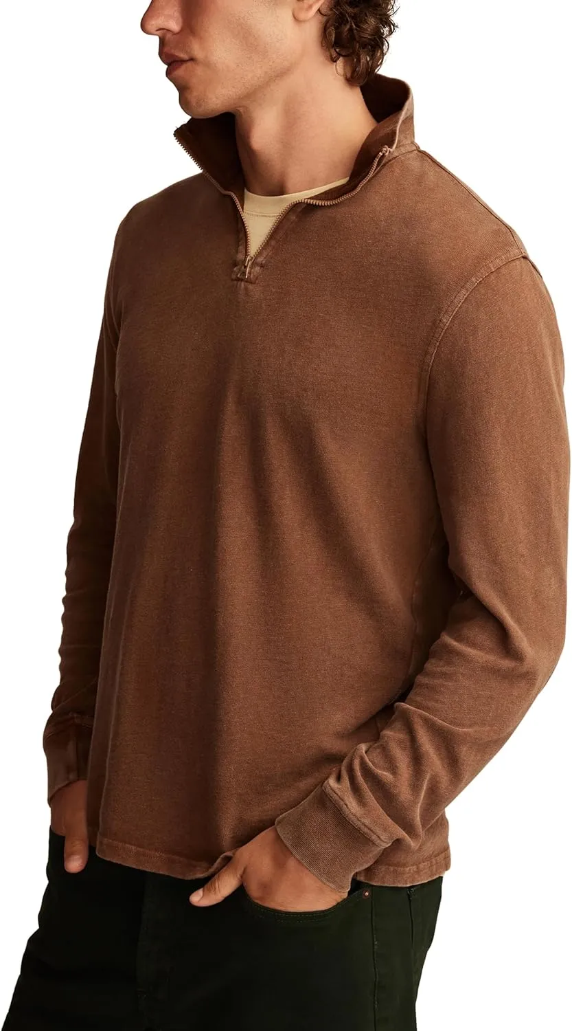 Lucky Brand Men's Weekend Slub Half Zip Mock
