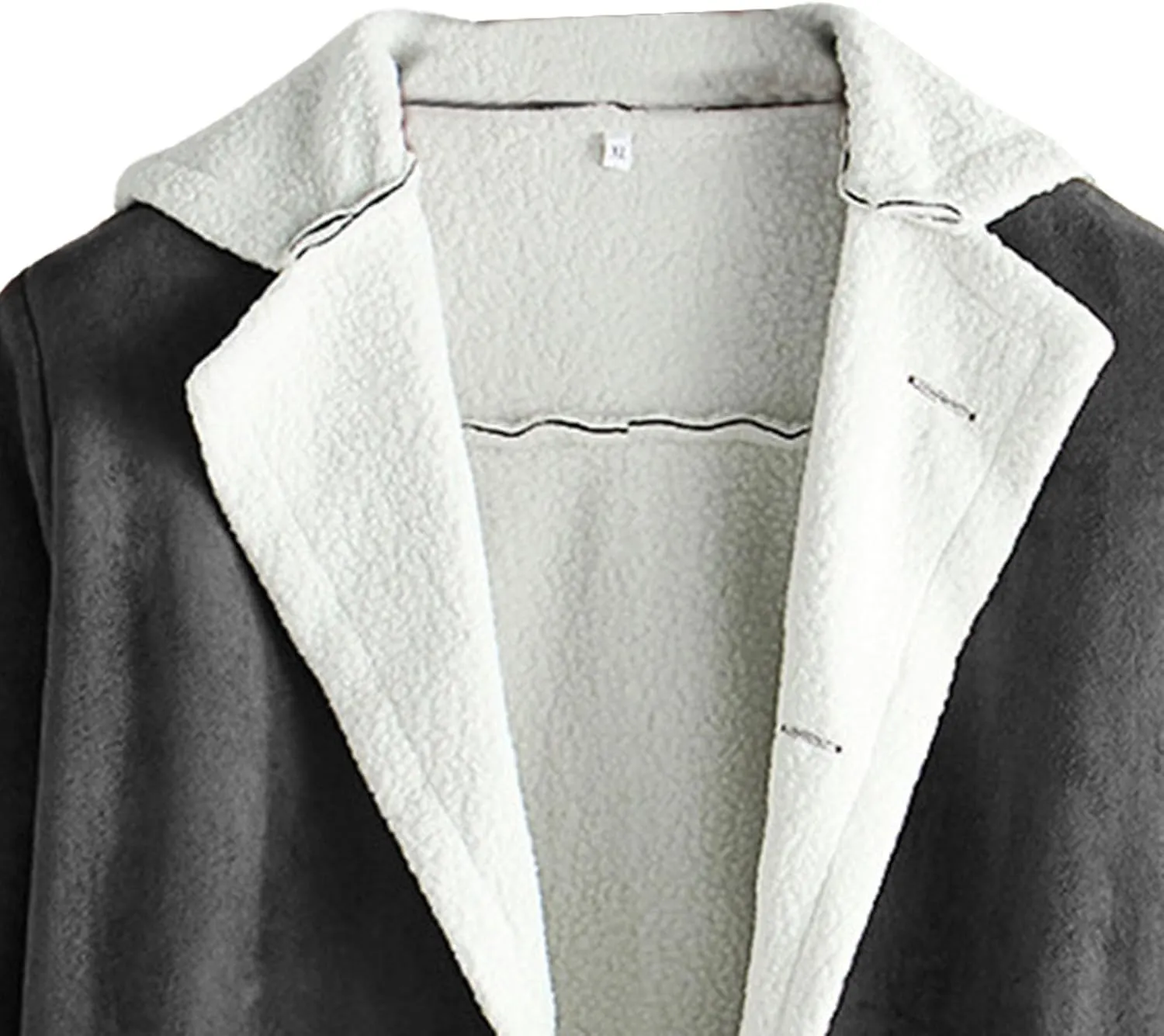 Maiyifu-GJ Mens Sherpa Lined PU Leather Coats Fur Collar Motorcycle Jackets Winter Windbreaker Trench Overcoat