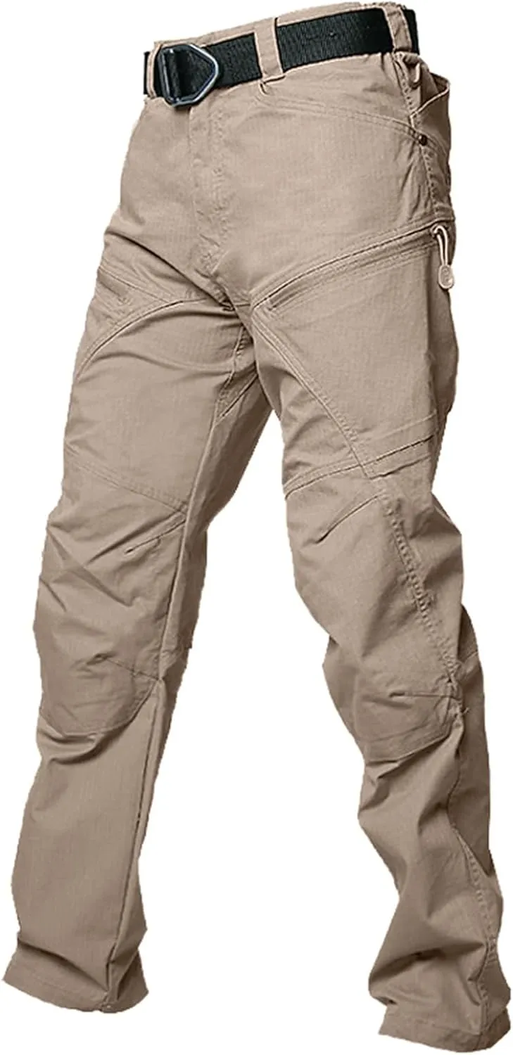 Men Cargo Pants Baggy Casual Work Pants Multi Pockets Water Resistant Tactical Pants Straight Hiking Trousers