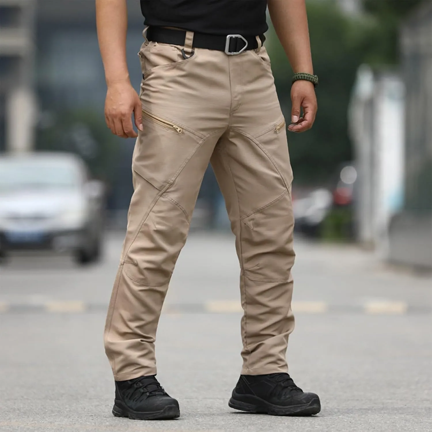 Men Cargo Pants Baggy Casual Work Pants Multi Pockets Water Resistant Tactical Pants Straight Hiking Trousers
