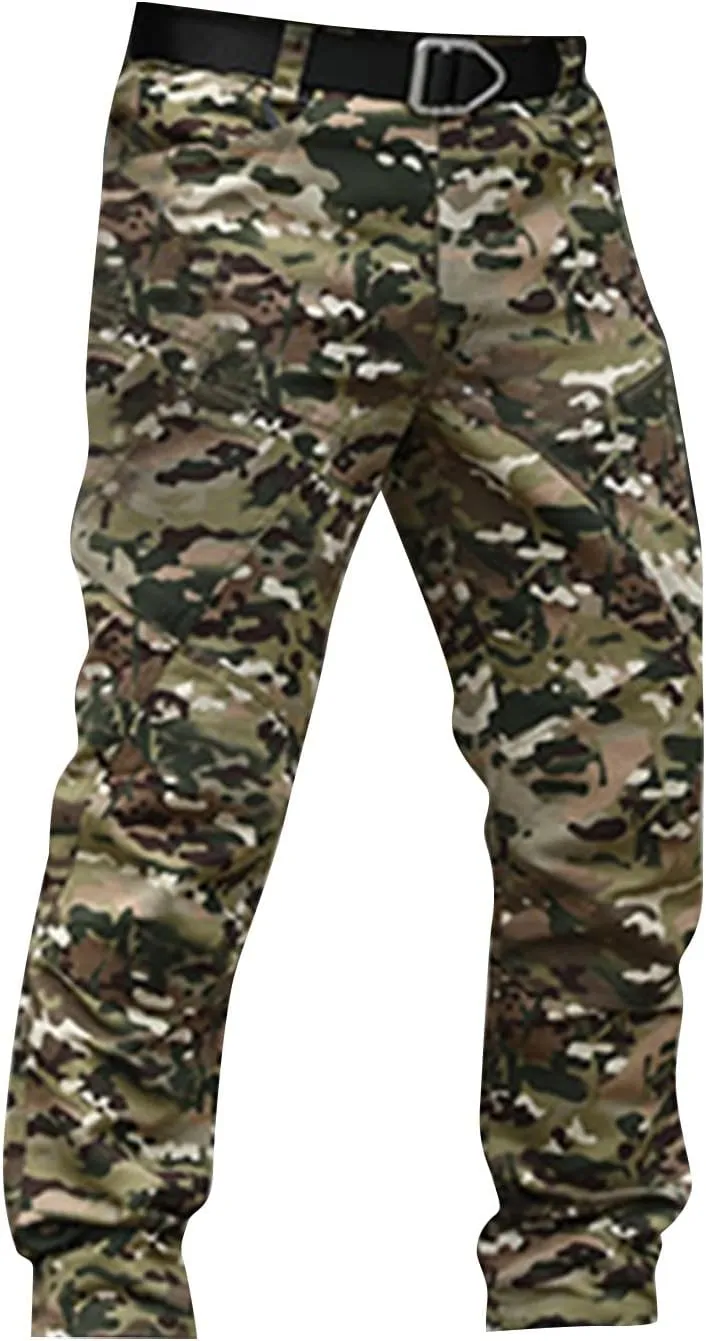 Men Cargo Pants, Tactical Pants, Baggy Outdoor Waterproof Hiking Work Pants Stretch Multi Pockets Lightweight Classic