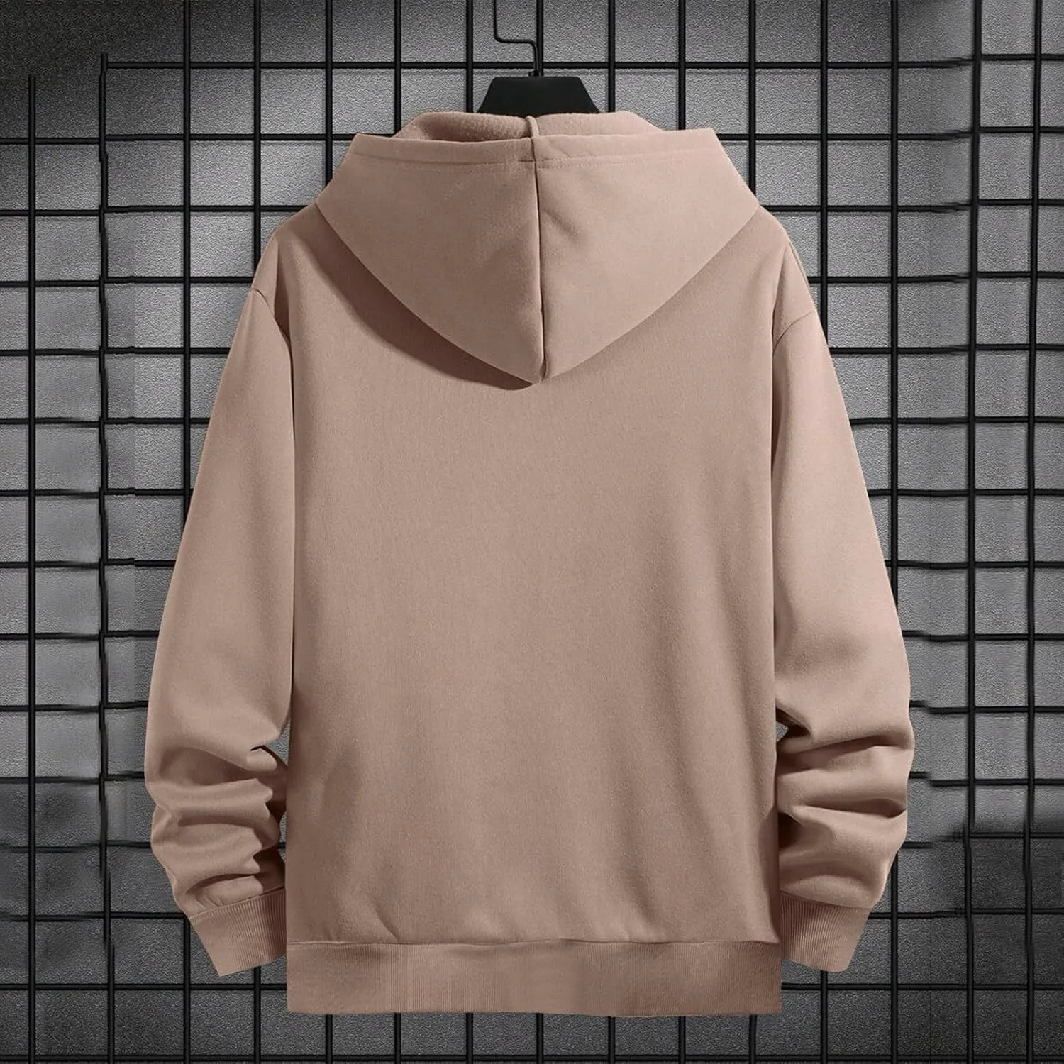 Men Hoodies Casual Winter Hoodies for Men Full Zip Cotton Hooded Fleece Loose Fit Sweatshirt Outdoor Running Sweater