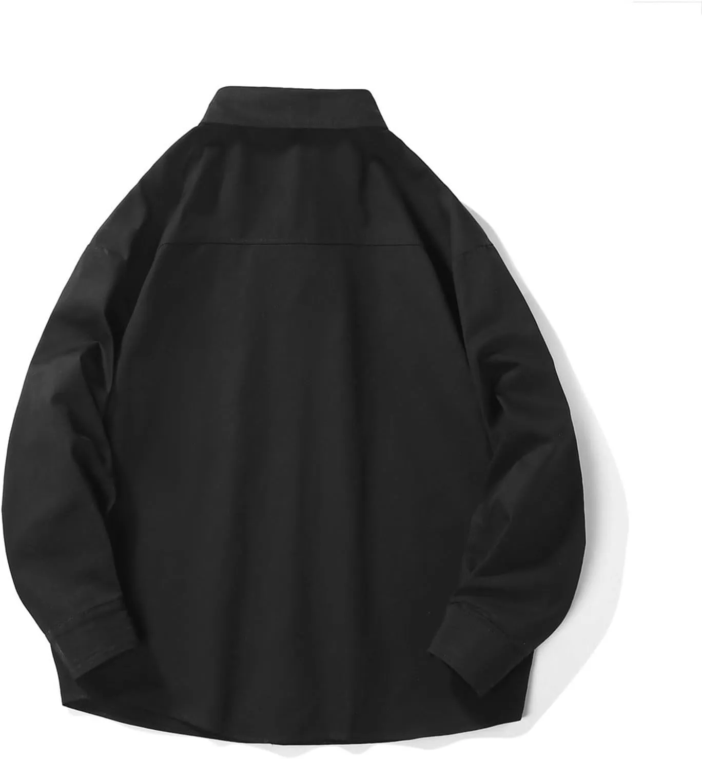 Men Relaxed Fit Shacket Jacket Long Sleeve Casual Oversized Button Down Shirt Plus Size Lightweight Solid Shirts Front Pocket