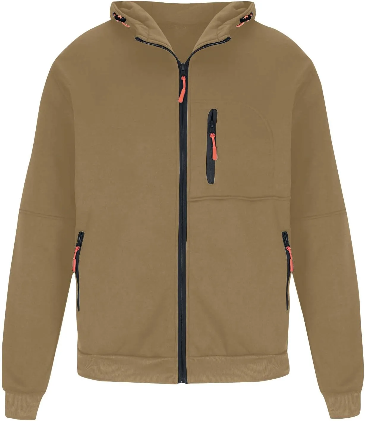 Men Zip Up Hoodie Big and Tall Thermal Sweatshirt Winter Personalized Sweater
