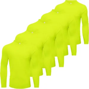 Mens Active Athletic T-Shirts Set Long Sleeve Sun Protective Quick Dry Hoodies Shirt 5 Pack