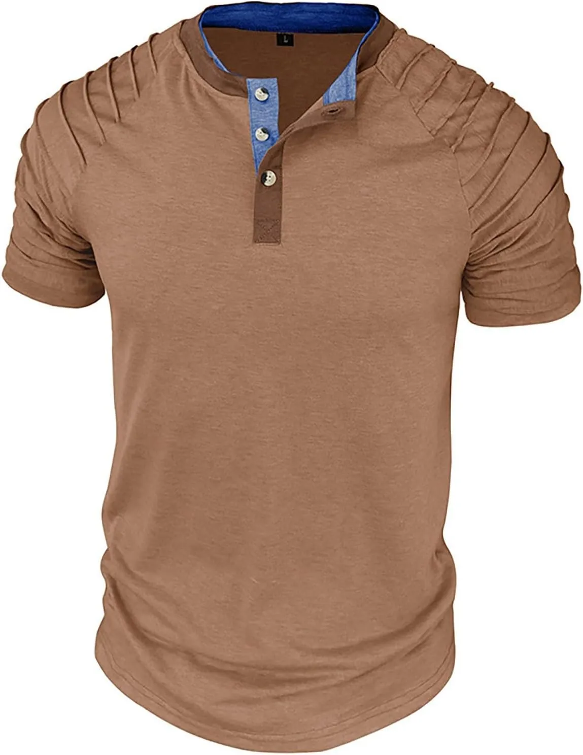 Men's Casual Henley T-Shirt Cotton Short Sleeve Shirt Soft Comfy Lightweight Breathable Summer Tops Everyday Wear