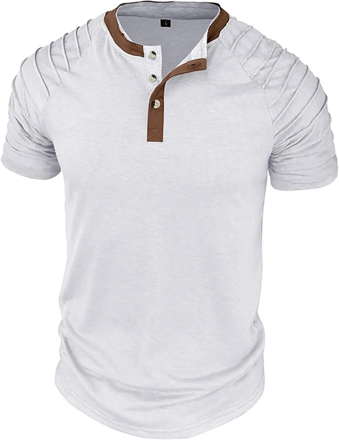Men's Casual Henley T-Shirt Cotton Short Sleeve Shirt Soft Comfy Lightweight Breathable Summer Tops Everyday Wear